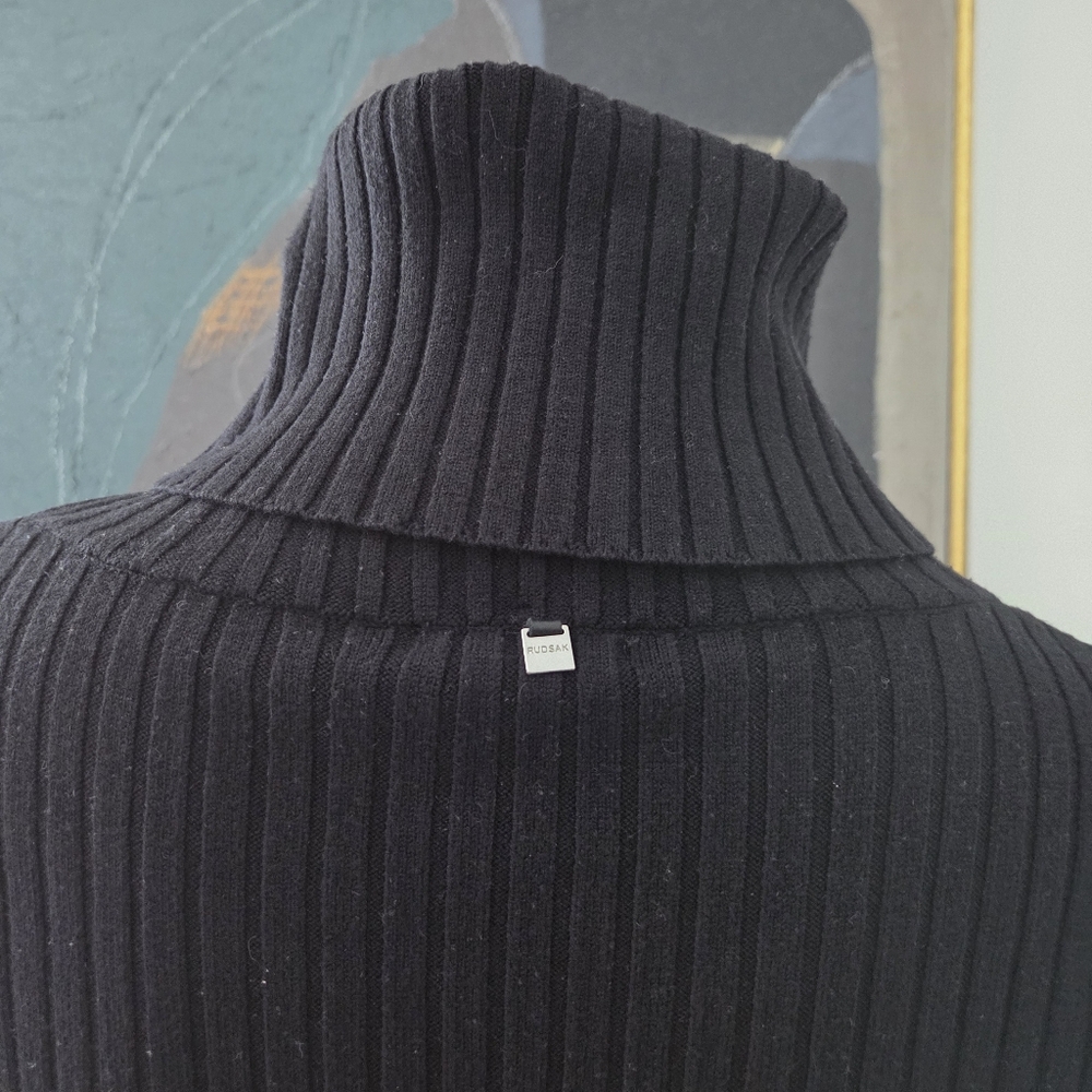 Rudsak | Rib Knit Sweater with Leather and Sheer Details - Picture 12 of 14